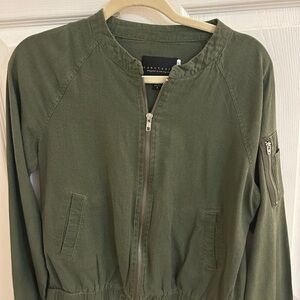 Sanctuary Olive Utility Jacket with Sleeve Zipper